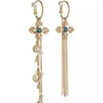 Chain Cross Pearl Earrings