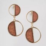 Wood and Metal Earrings